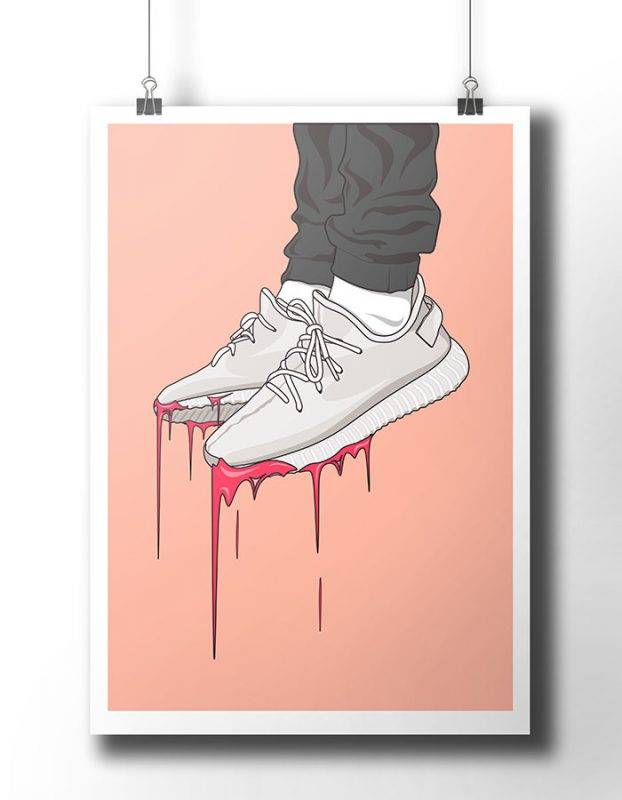 Yeezy Boost 350 Sneakers - Hip Hop - Kanye West - Dope Art - Street ...
