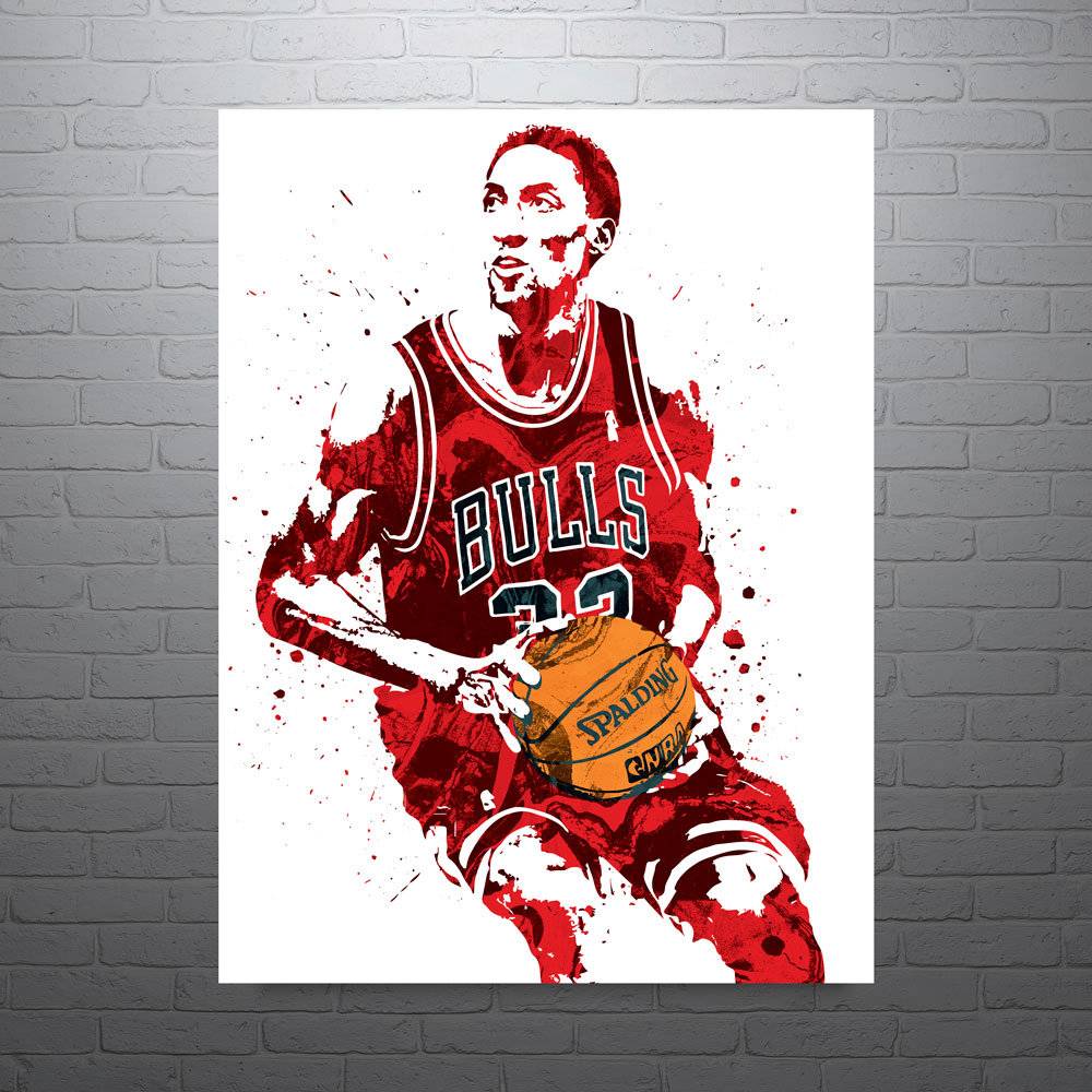 Scottie Pippen Chicago Bulls, Sports Art Print, Basketball – Poster ...