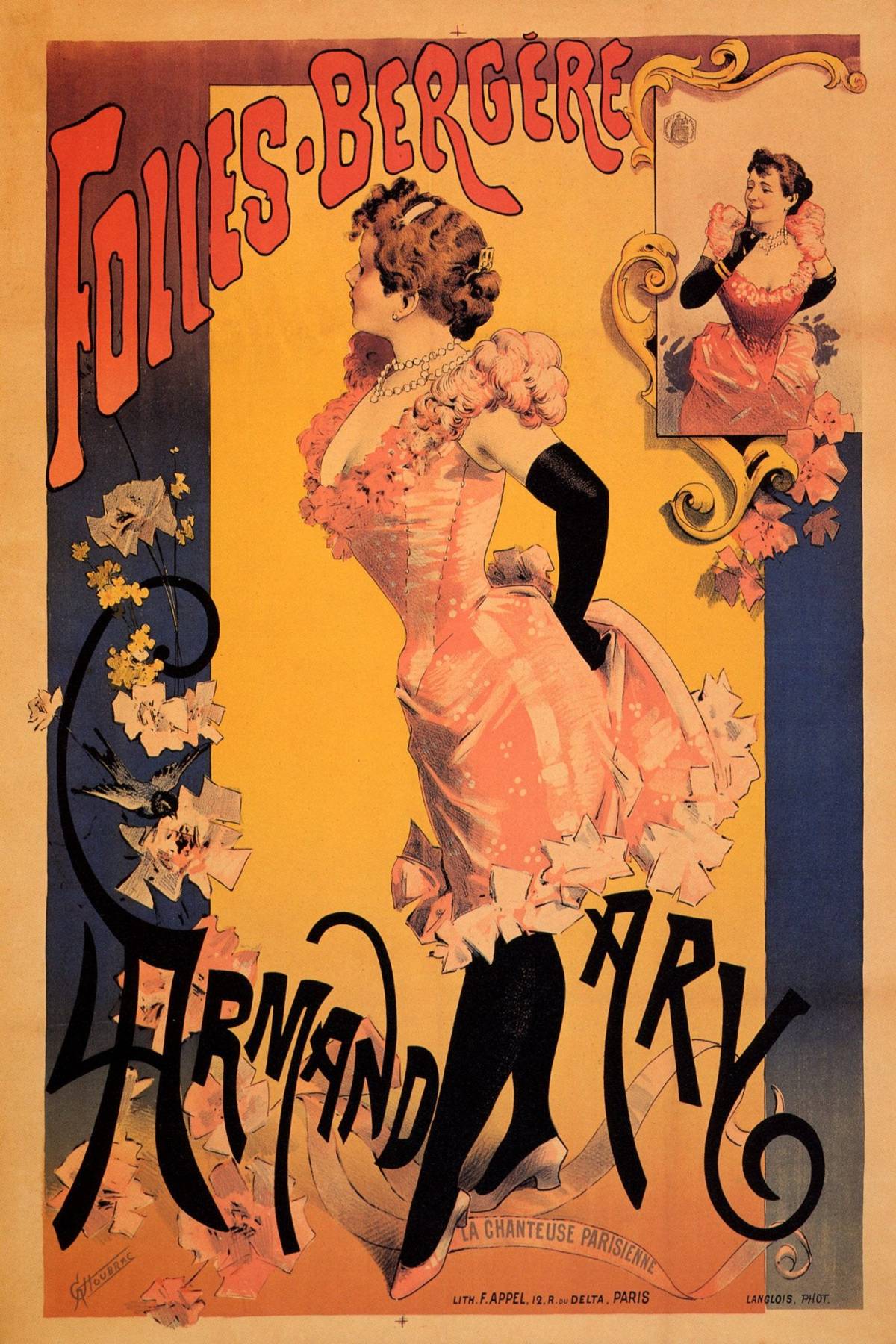 Folies Bergere Artist Dress Theater Show Cabaret France French Vintage ...