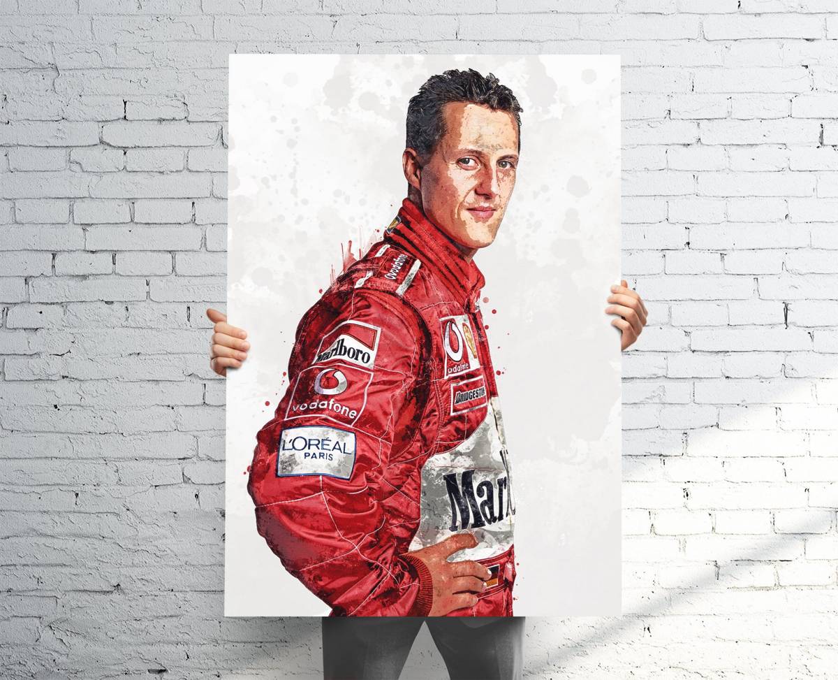 Michael Schumacher Ferrari (V2) Sports Art Print, F1 Racing, Sports ...