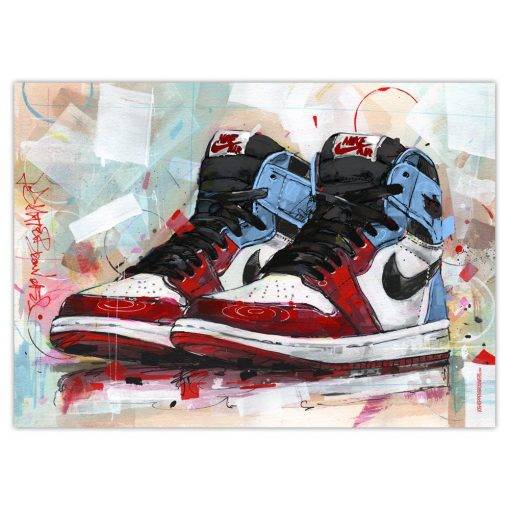 Nike Air Jordan Retro 1 'Fearless Chicago' Poster – Poster | Canvas ...