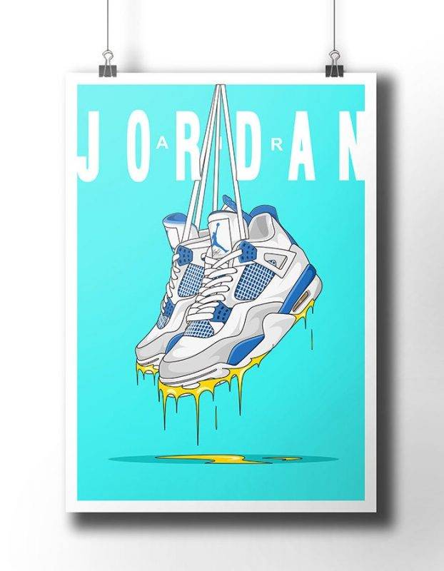 Nike Air Jordan 4 Sneaker - Military Blue - Nike Trainer - Dope Art ...