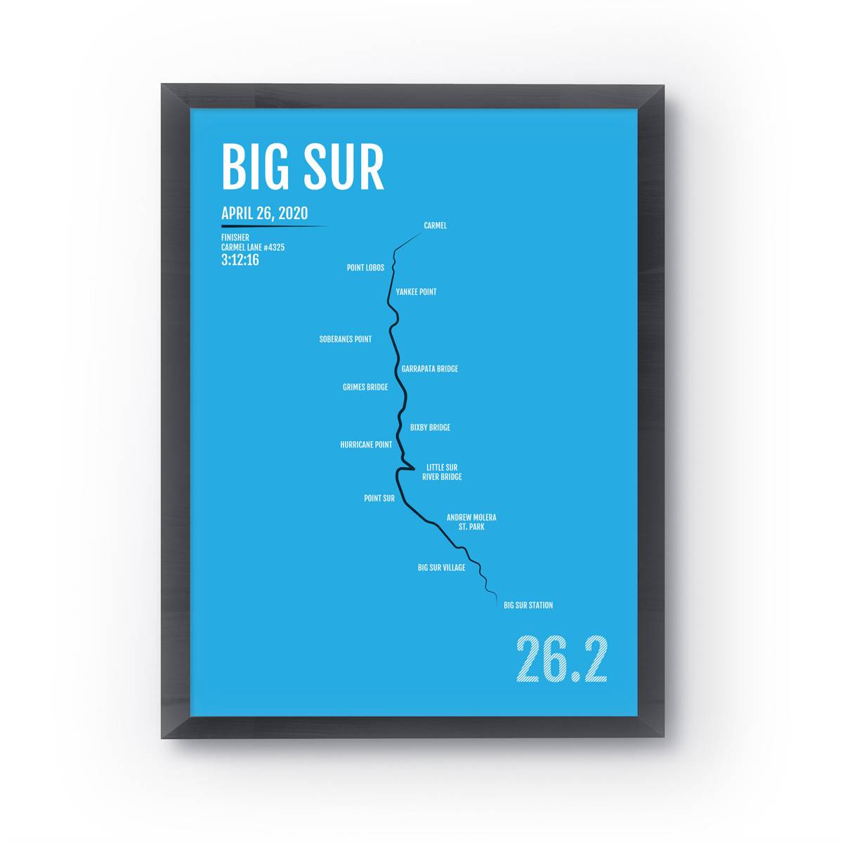 Big Sur Marathon Print 2020 Or 2019 Big Sur Personalized Poster