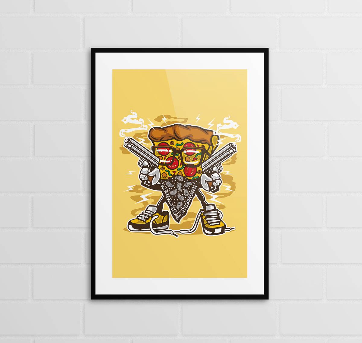 Pizza Gangster Poster - Graffiti Style Wall Art - Multiple Sizes