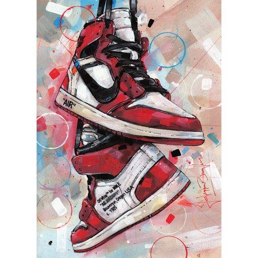 Nike Air Jordan 1 Retro High Off-White Chicago – Poster | Canvas Wall ...