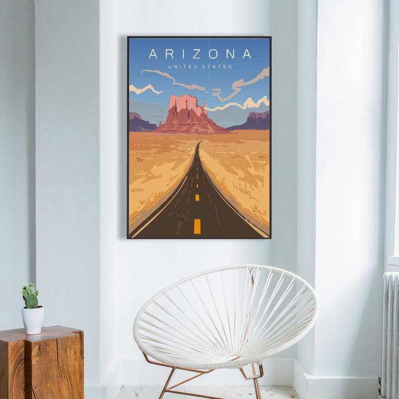 Vintage Arizona Posters, Vintage Travel Poster, Travel Art, Retro ...