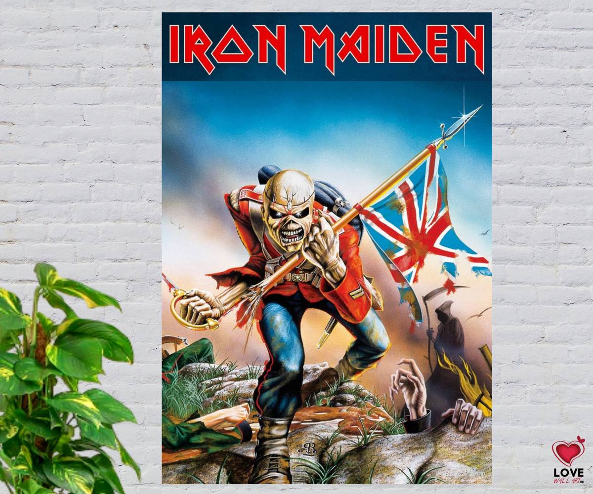 Iron Maiden Trooper Poster Print. Rock Music Poster Print For Heavy ...