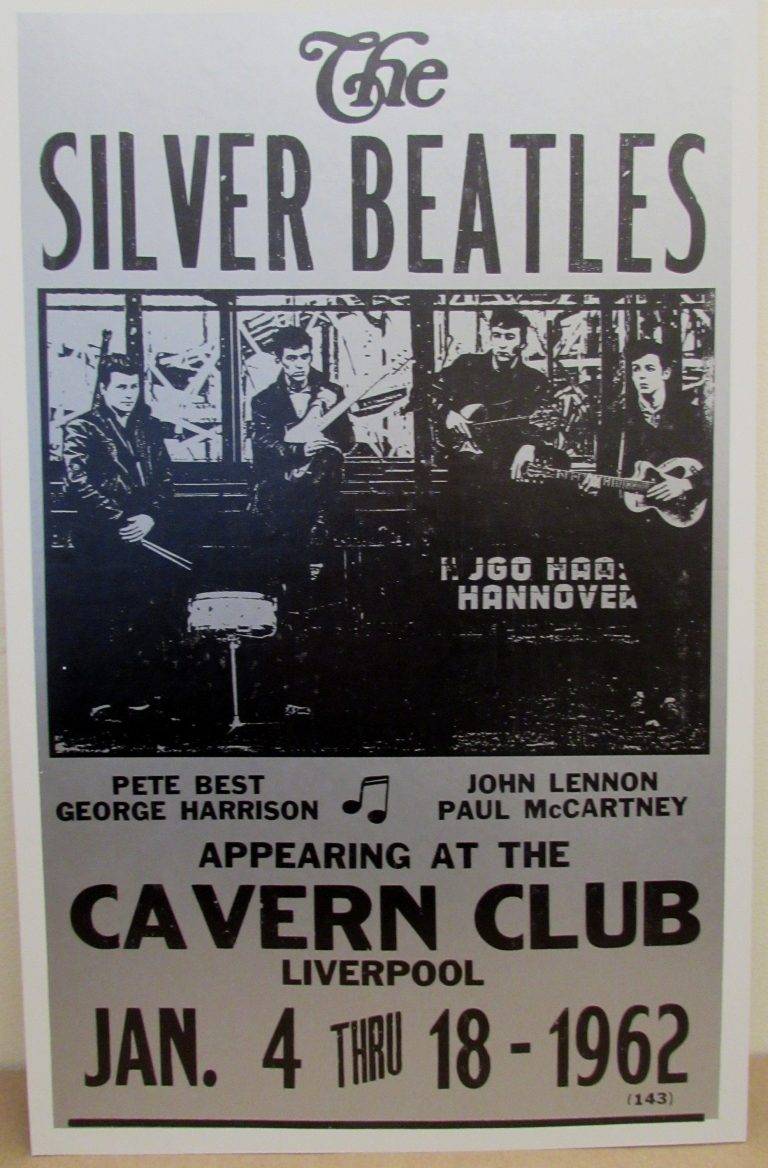 Vintage Silver Beatles Concert Poster Cavern Club 1962 Pete Best ...