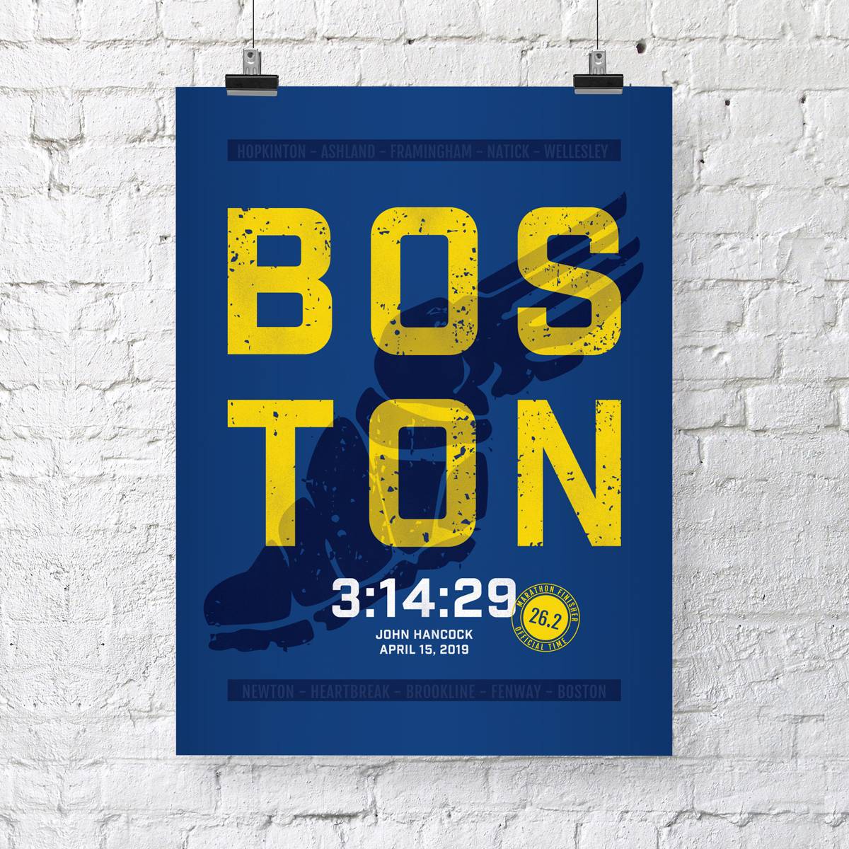 Boston Marathon Print, Personalized Runner Gift, Boston Marathon Poster