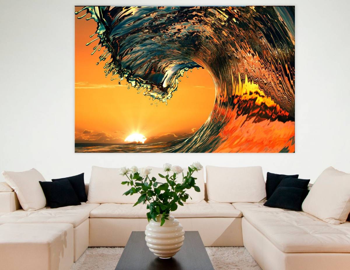 Waves Tropical Ocean Sun Canvas Wall Art Ocean Wave Canvas Art Multiple Sizes Canvas On