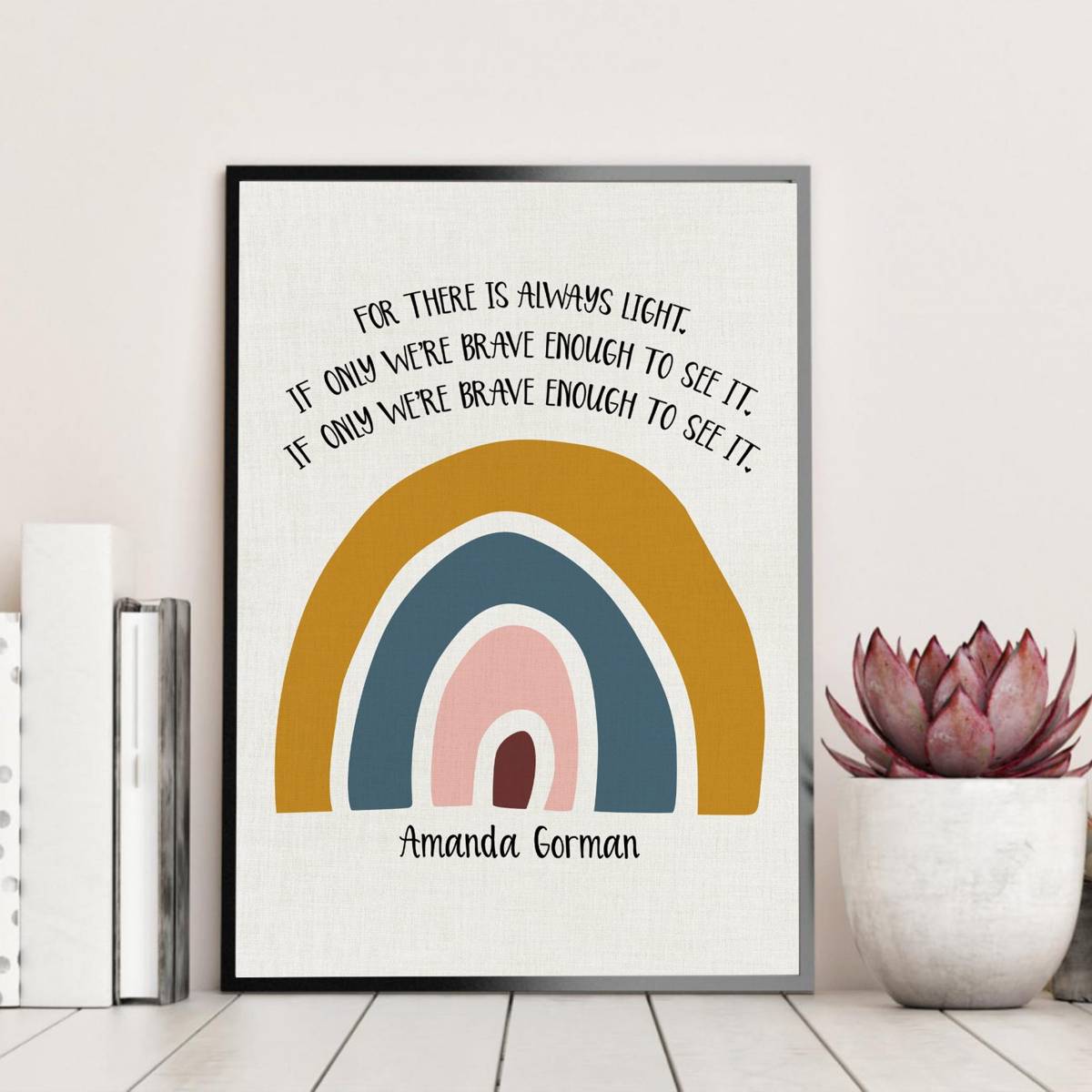 Amanda Gorman - For There Is Always Poster, Rainbow Vintage Quote ...