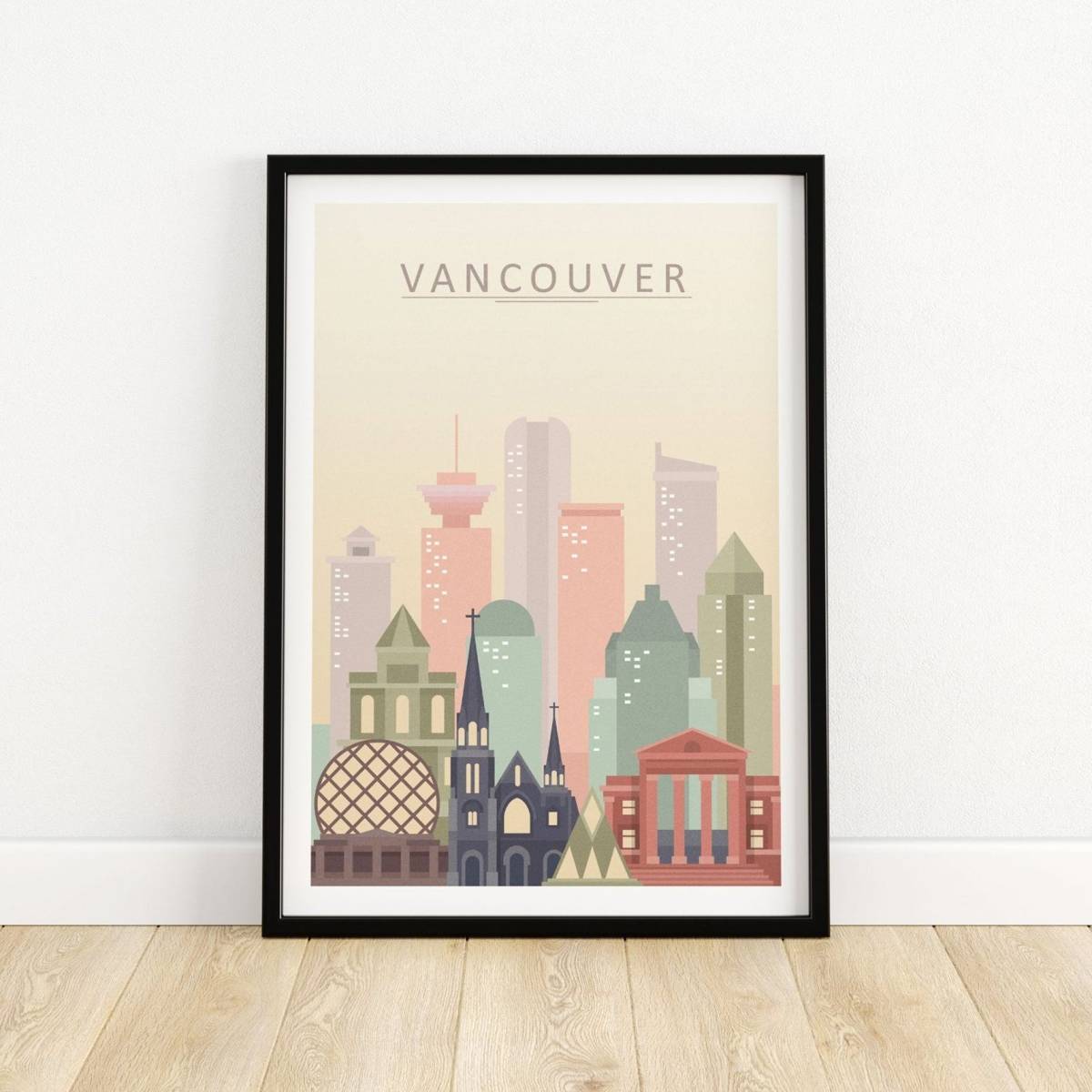 Vancouver City Skyline Print - Canada Wall Art - Vancouver Poster Wall ...