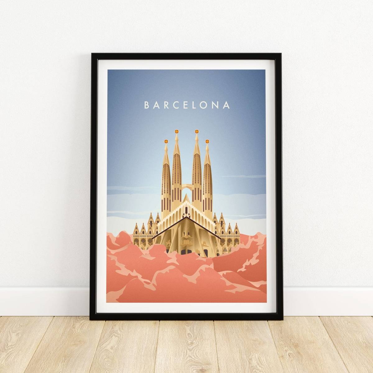 Barcelona Print - Travel Poster - Barcelona Wall Art - City Skyline ...