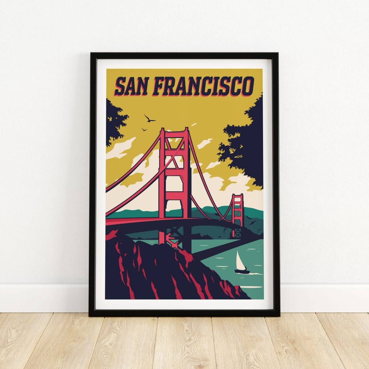 San Francisco Print - California Vintage Retro Travel Poster - San Fran ...