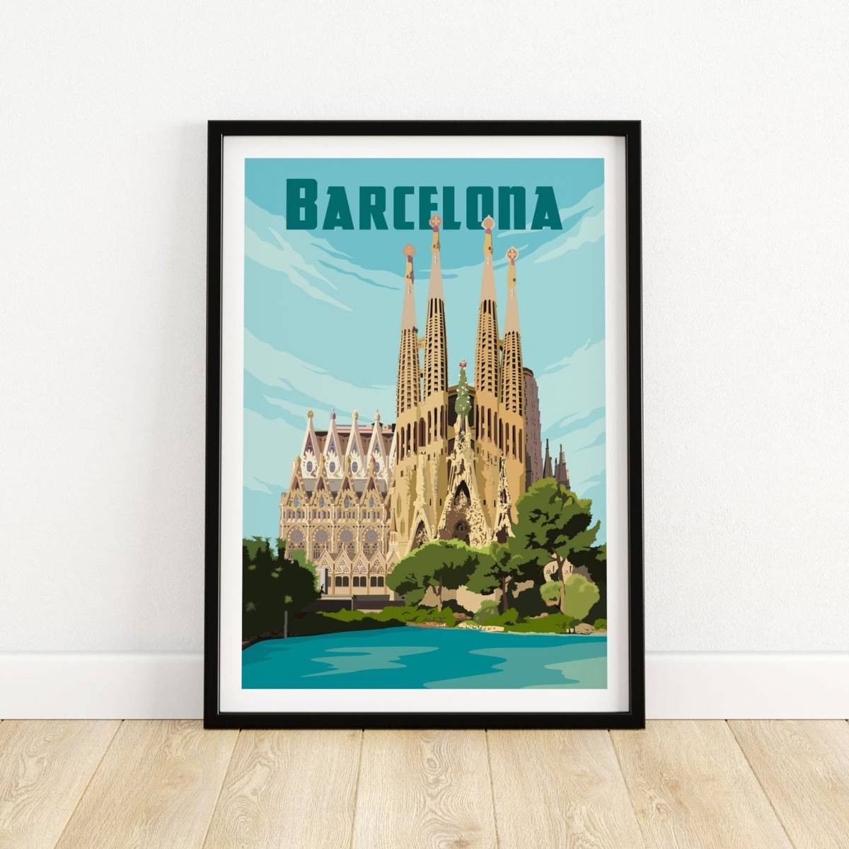 Barcelona Travel Poster - Barcelona Print - Barcelona Vintage Wall Art ...