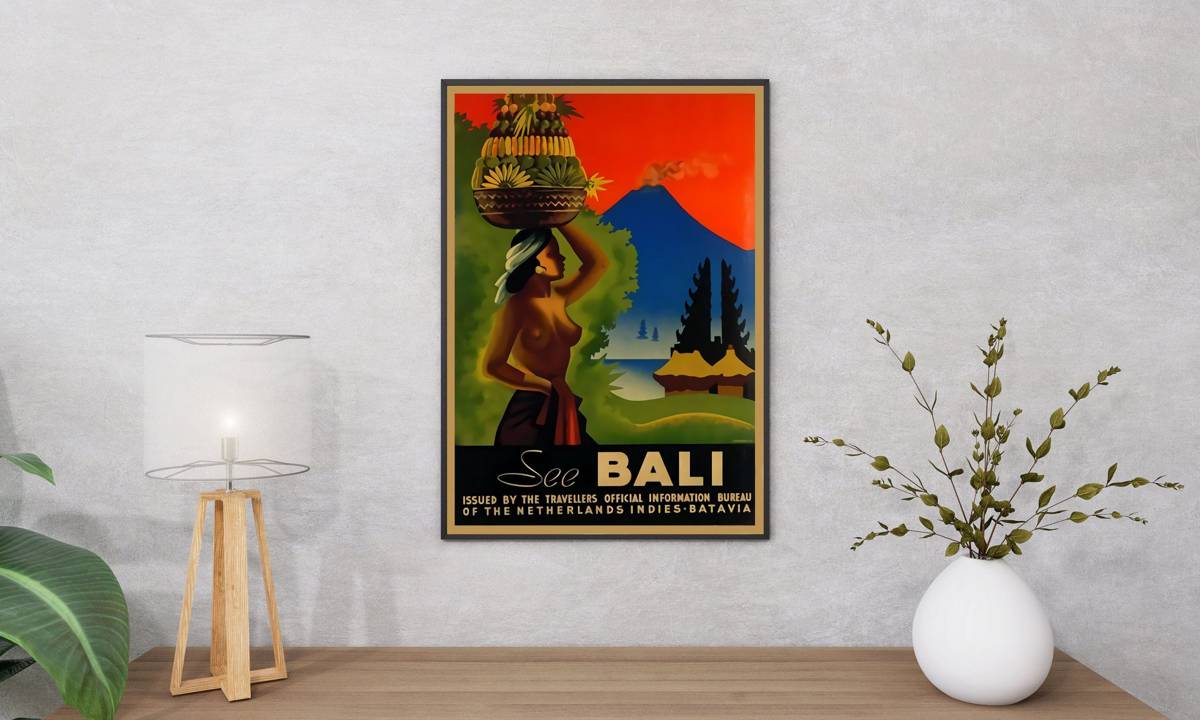 Vintage Bali Posters Travel Art Retro Colors Poster Poster   Il Fullxfull.2983908374 6obw Scaled 