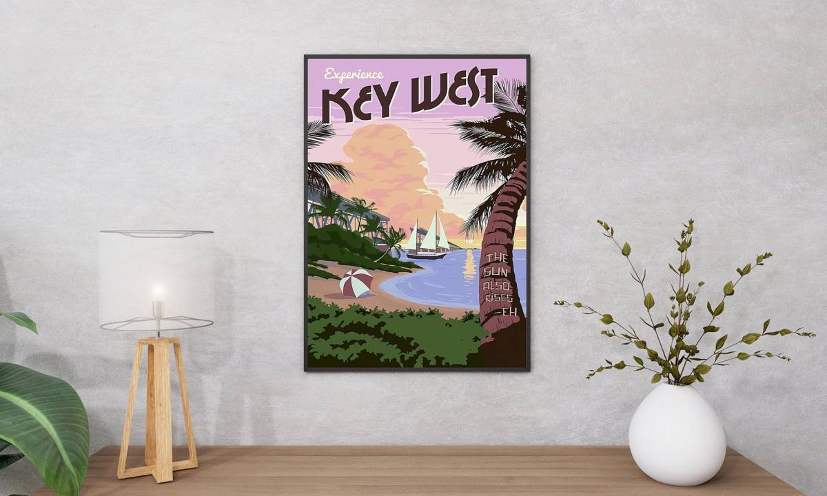 Key West Posters, Florida Poster, Vintage Travel Poster, Travel Art ...