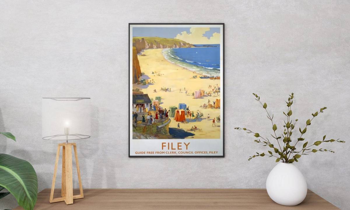 Vintage Travel Posters, Filey Poster, United Kingdom Poster, Travel Art ...