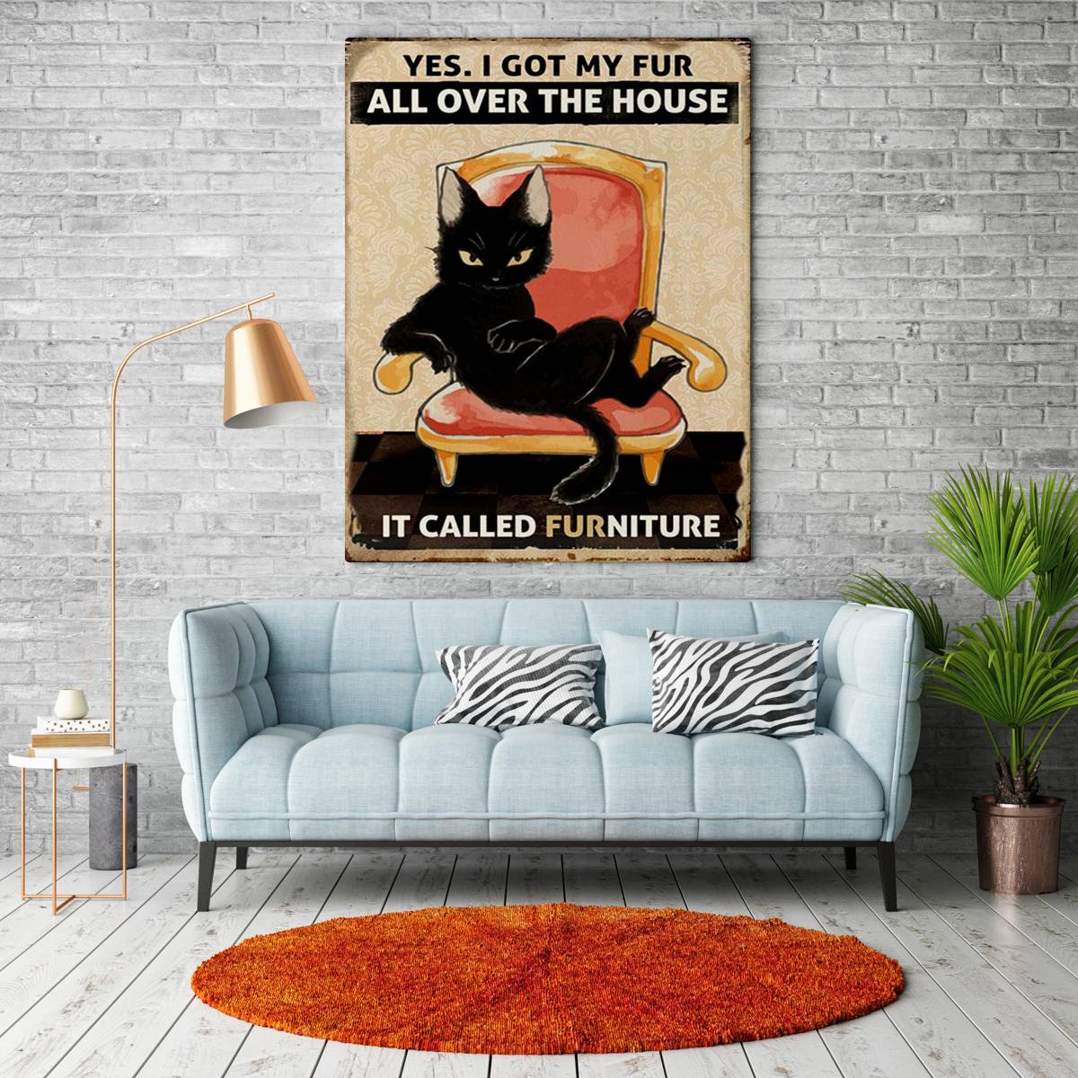 Cat Poster, Vintage Cat Poster, Funny Cat Poster, Cat Furniture Poster ...