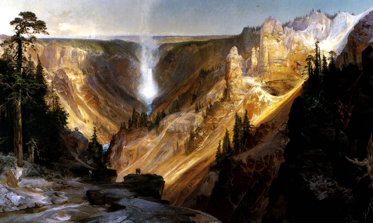 The Grand Canyon Of The Yellowstone Landscape 1872 Painting By Thomas