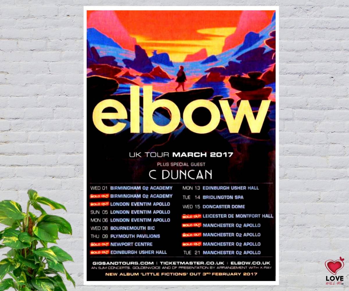 Elbow Little Fictions 2017 Uk Tour Music Concert Poster Printcanvas