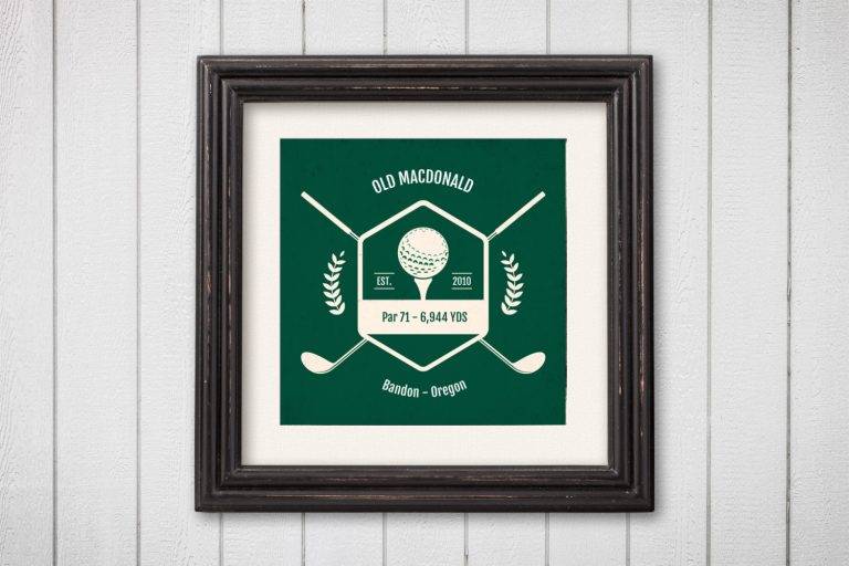 Old Macdonald Golf Course Print - Bandon, Oregon - Fathers Day Golfer ...